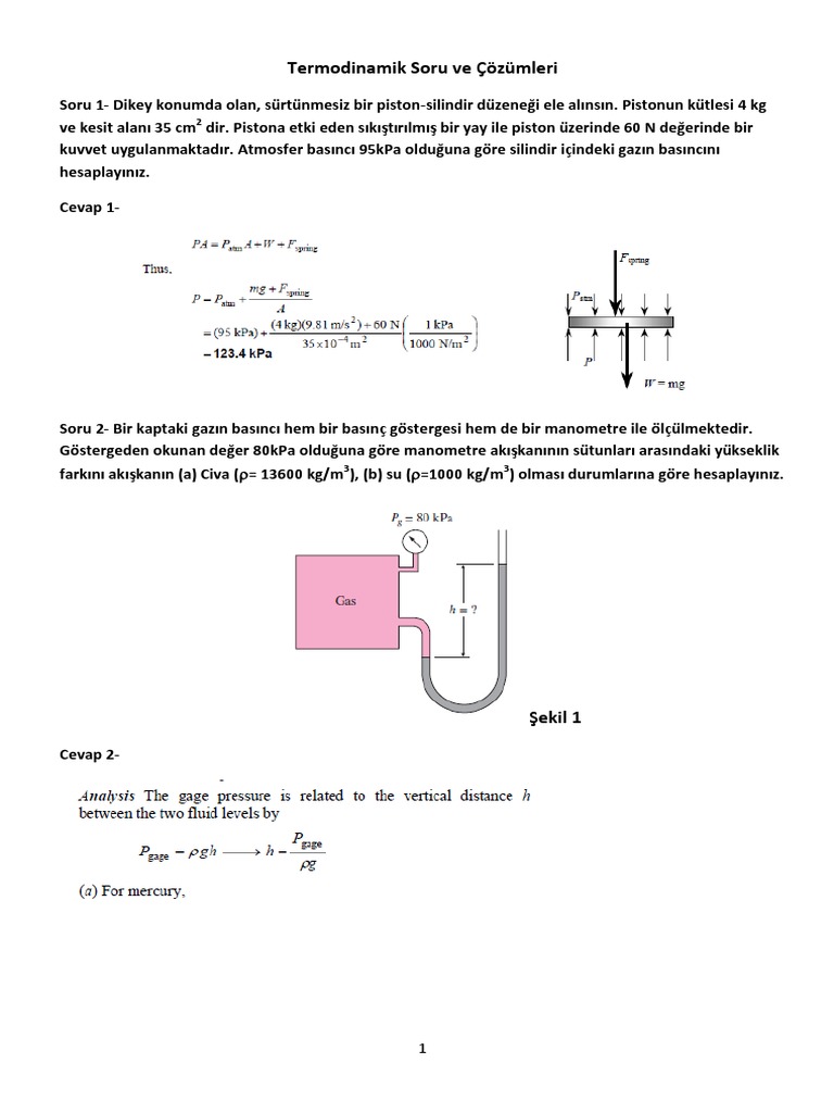 termodinamik 2 soruları ve çözümleri pdf