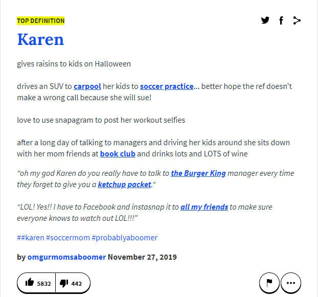 what is the male version of karen urban dictionary