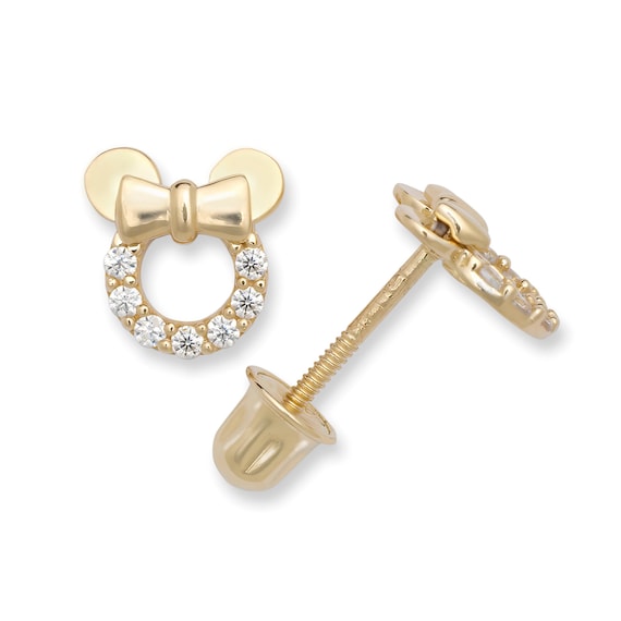 minnie mouse earrings 14k gold