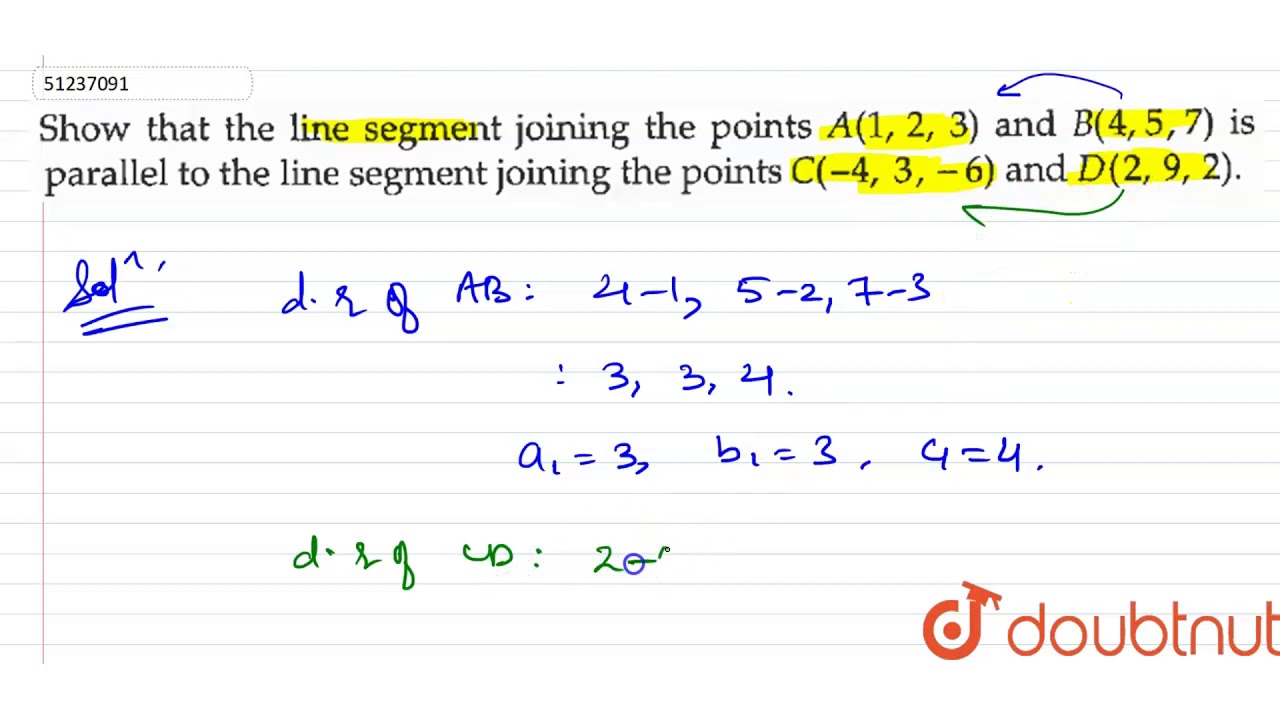 the line segment joining the points