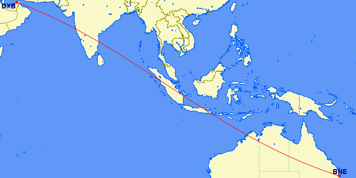 australia to dubai flight duration