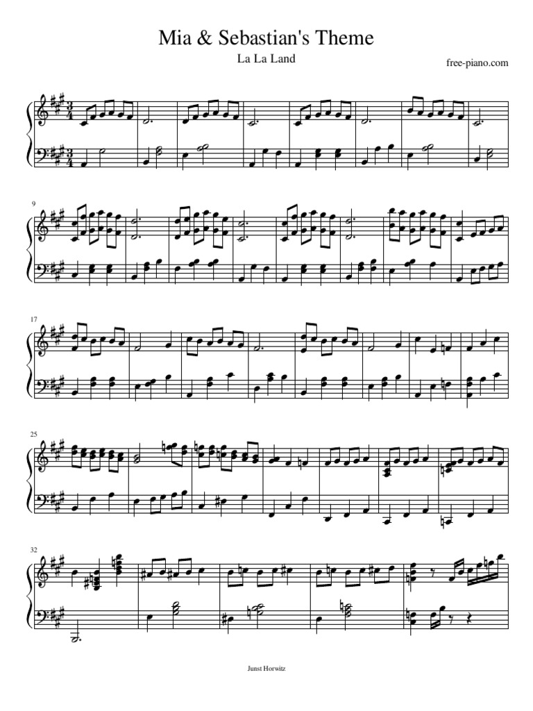 la la land piano pdf