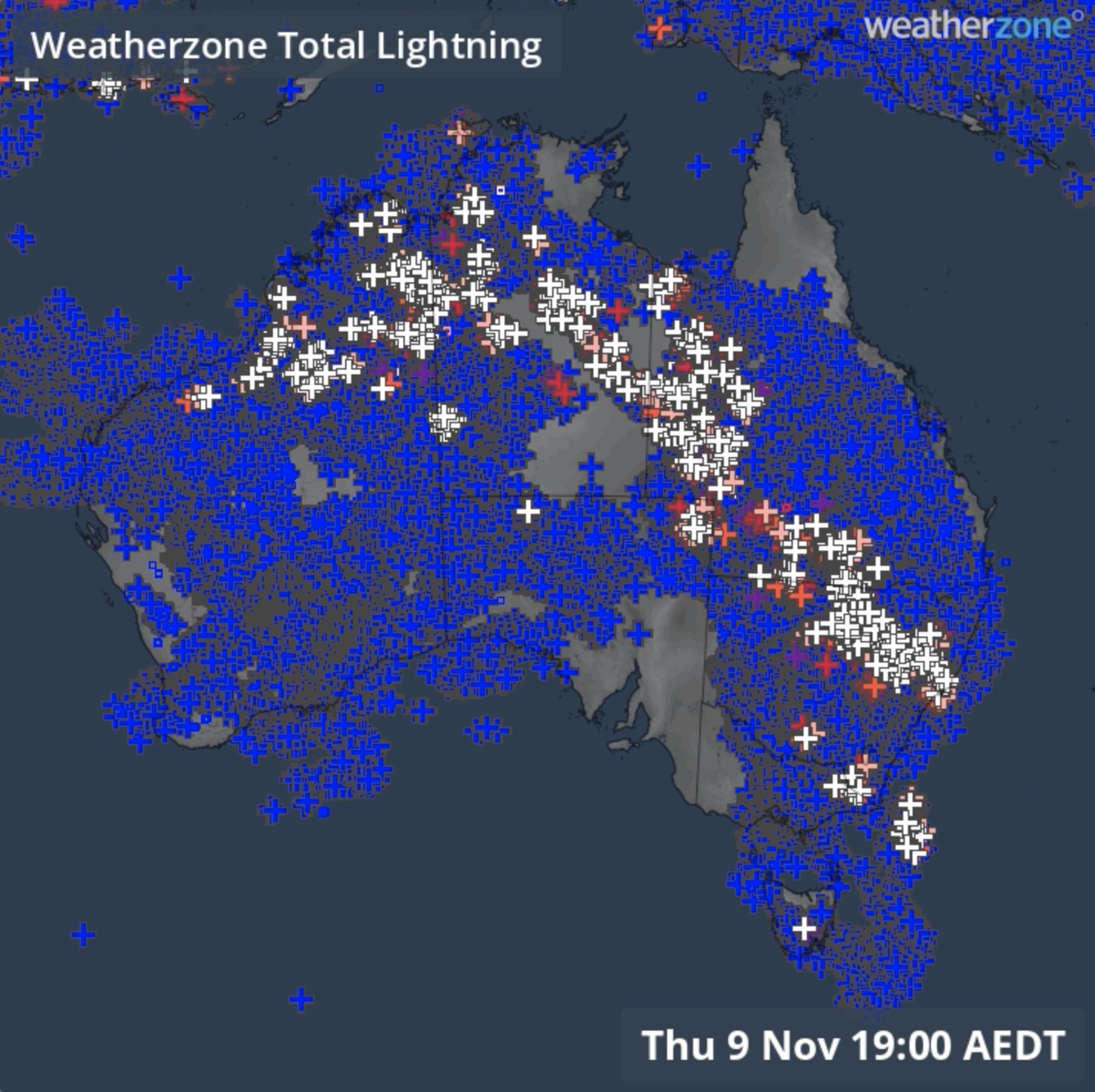 bom lightning strikes map