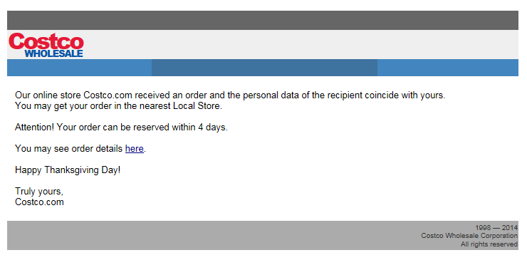costco email scam