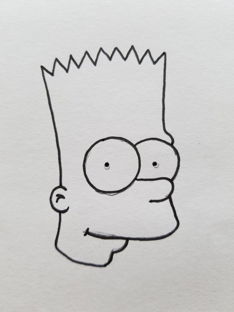 how to draw bart simpson head