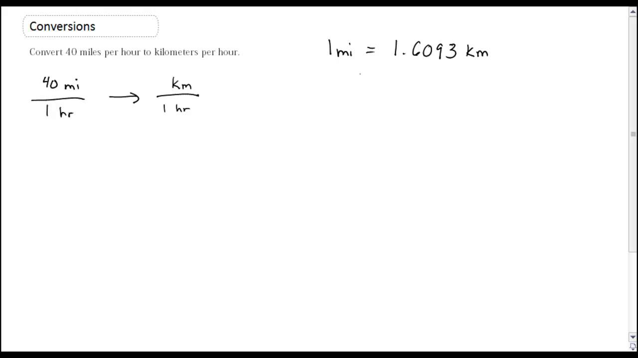 mph to km per hour