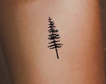 pine tree silhouette tattoo