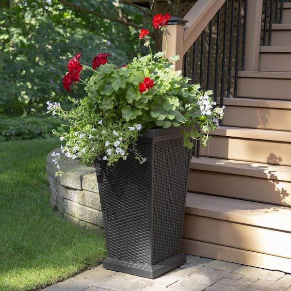 tall black flower pots