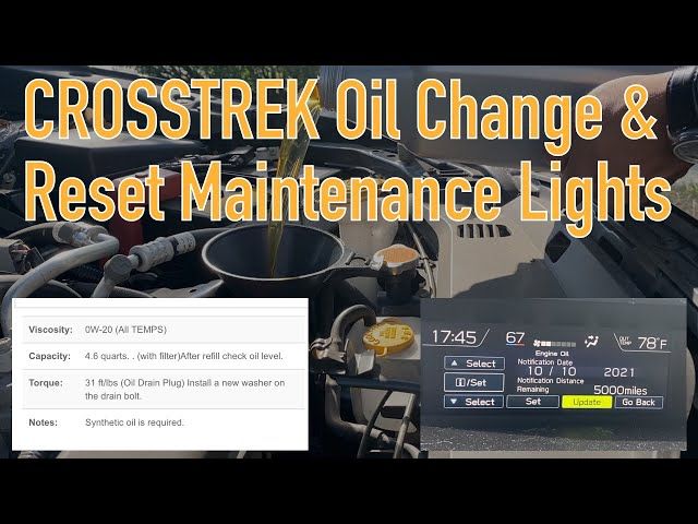 2021 subaru crosstrek oil life reset