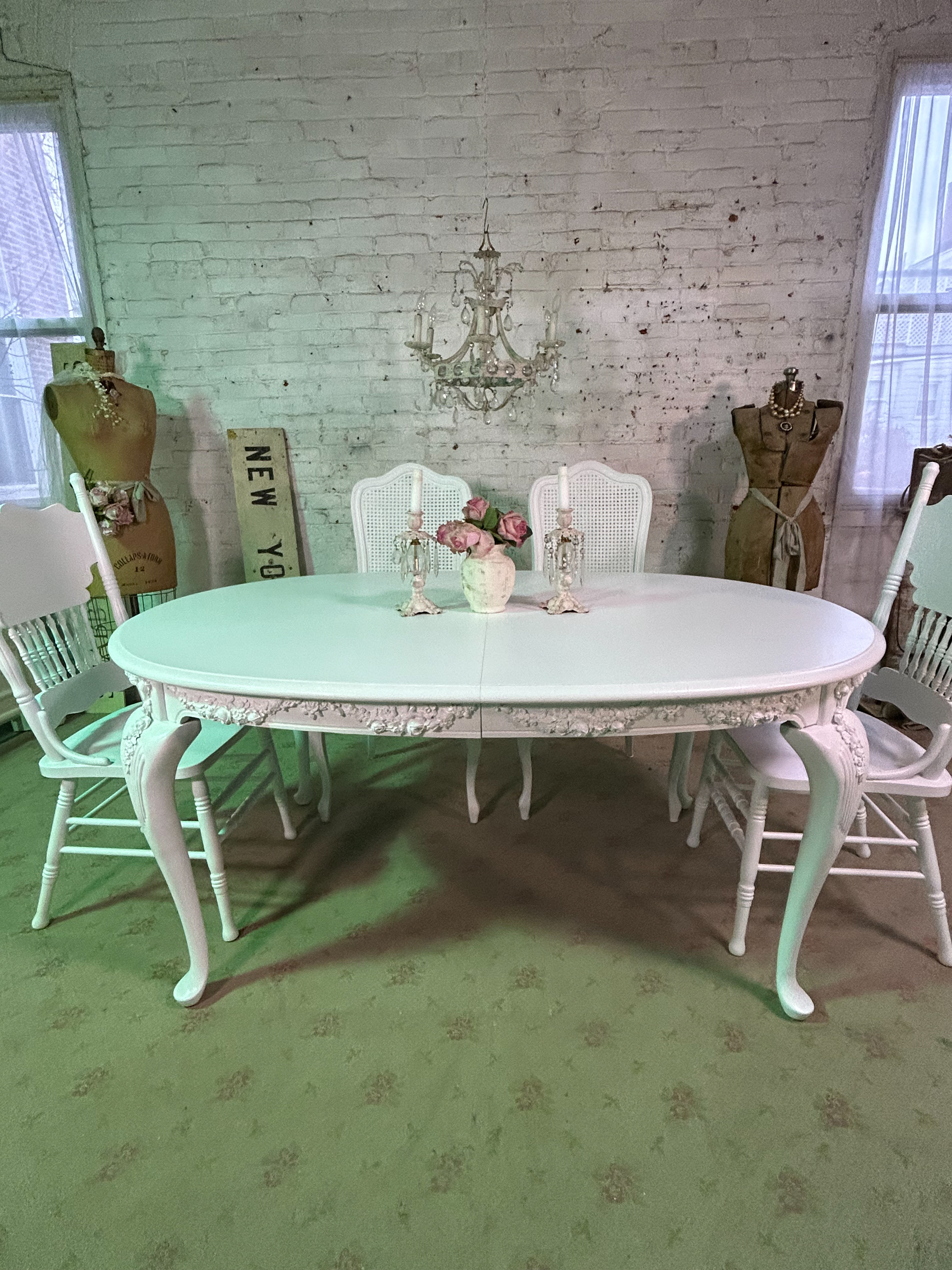 dining table and chairs shabby chic