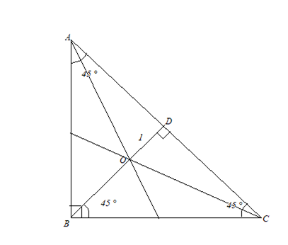 centroid of isosceles right triangle