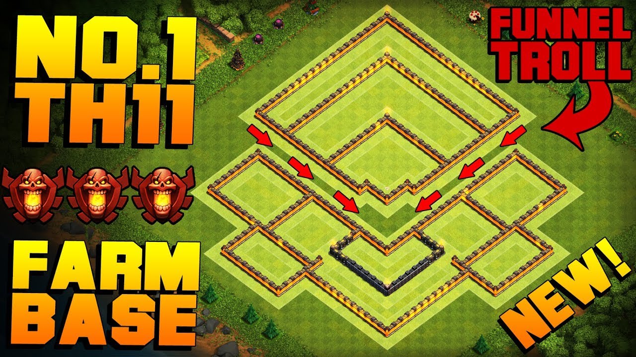 clash of clans town hall level 11 best defense layout