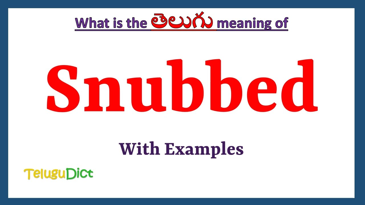 snubs meaning in telugu