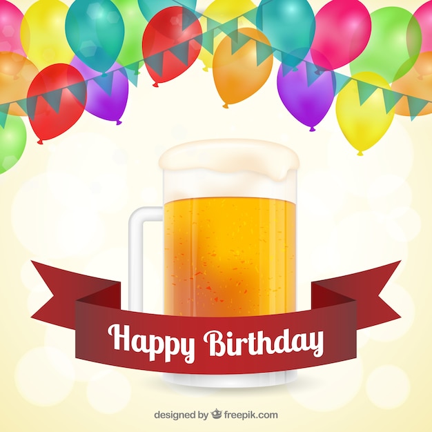 feliz cumple con cerveza