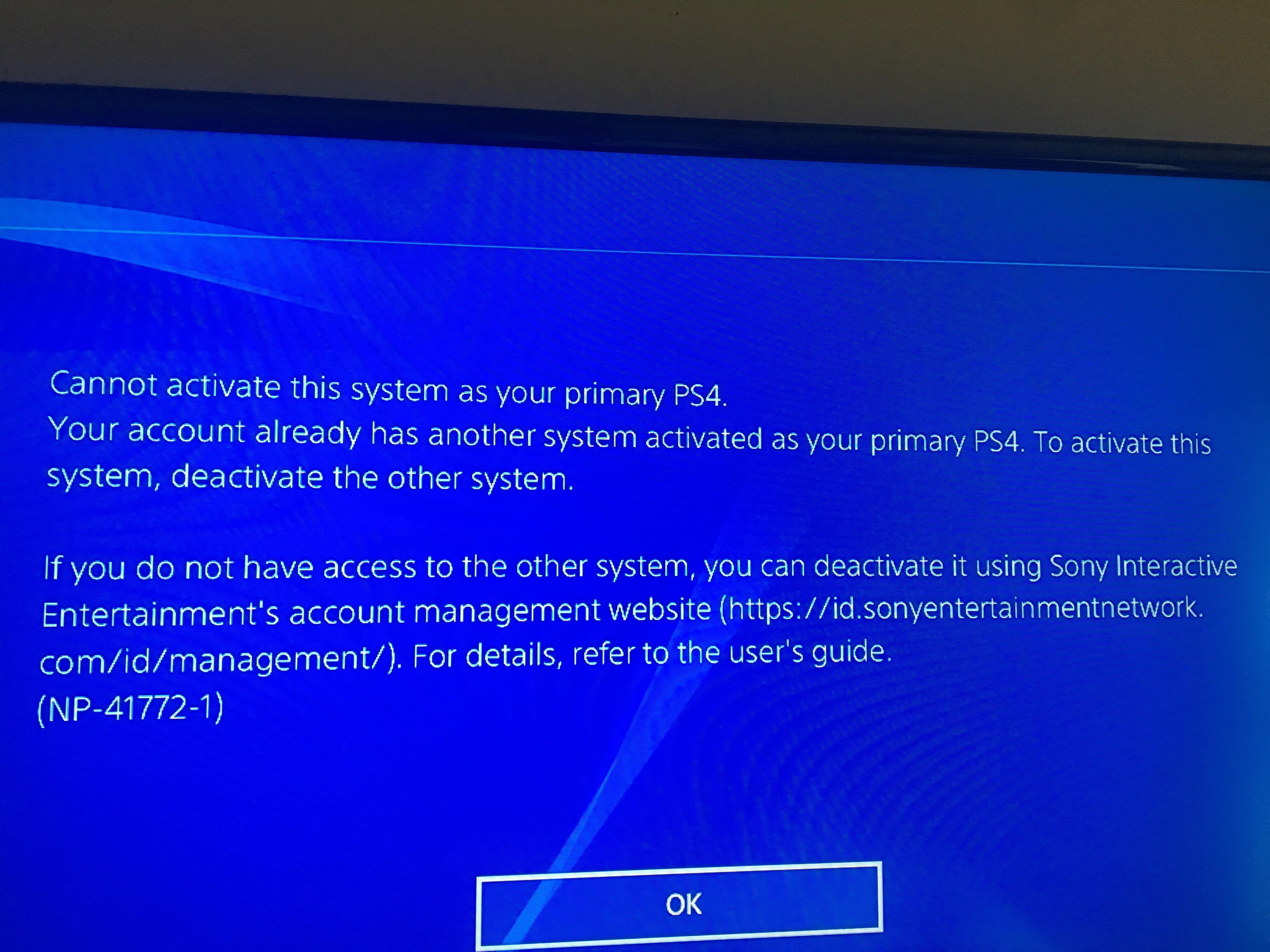 deactivate ps4 primary