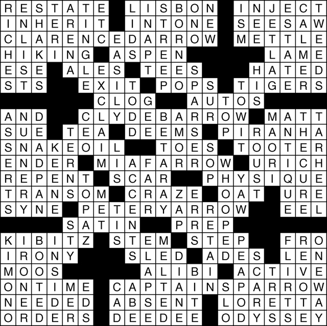 restate crossword clue