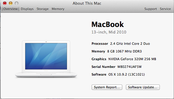 macbook white 2010 specs