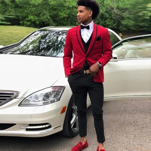 red prom suit