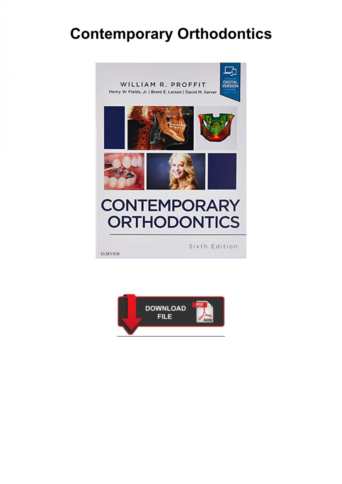 contemporary orthodontics 6th edition pdf