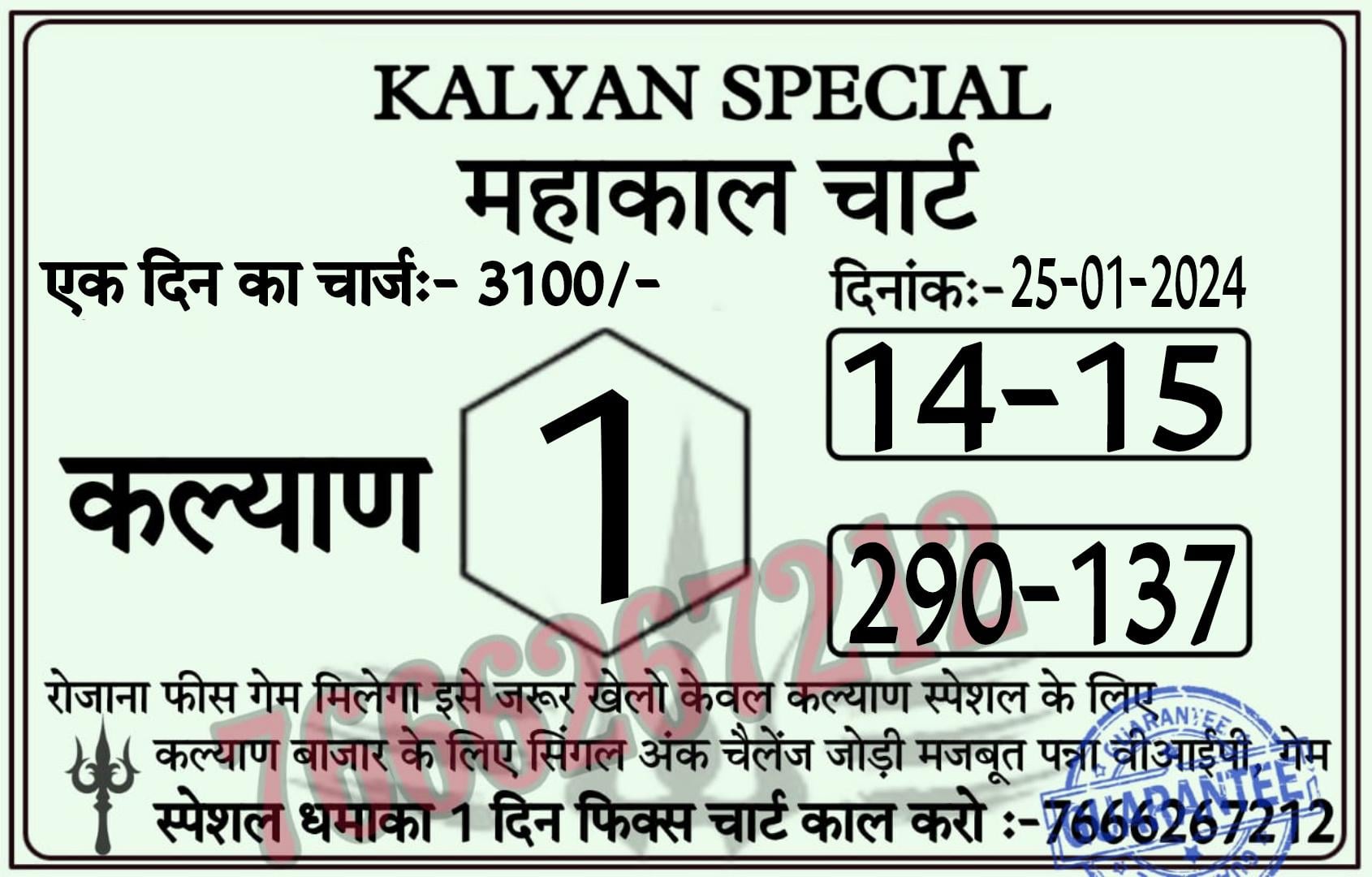 kalyan day chart penal