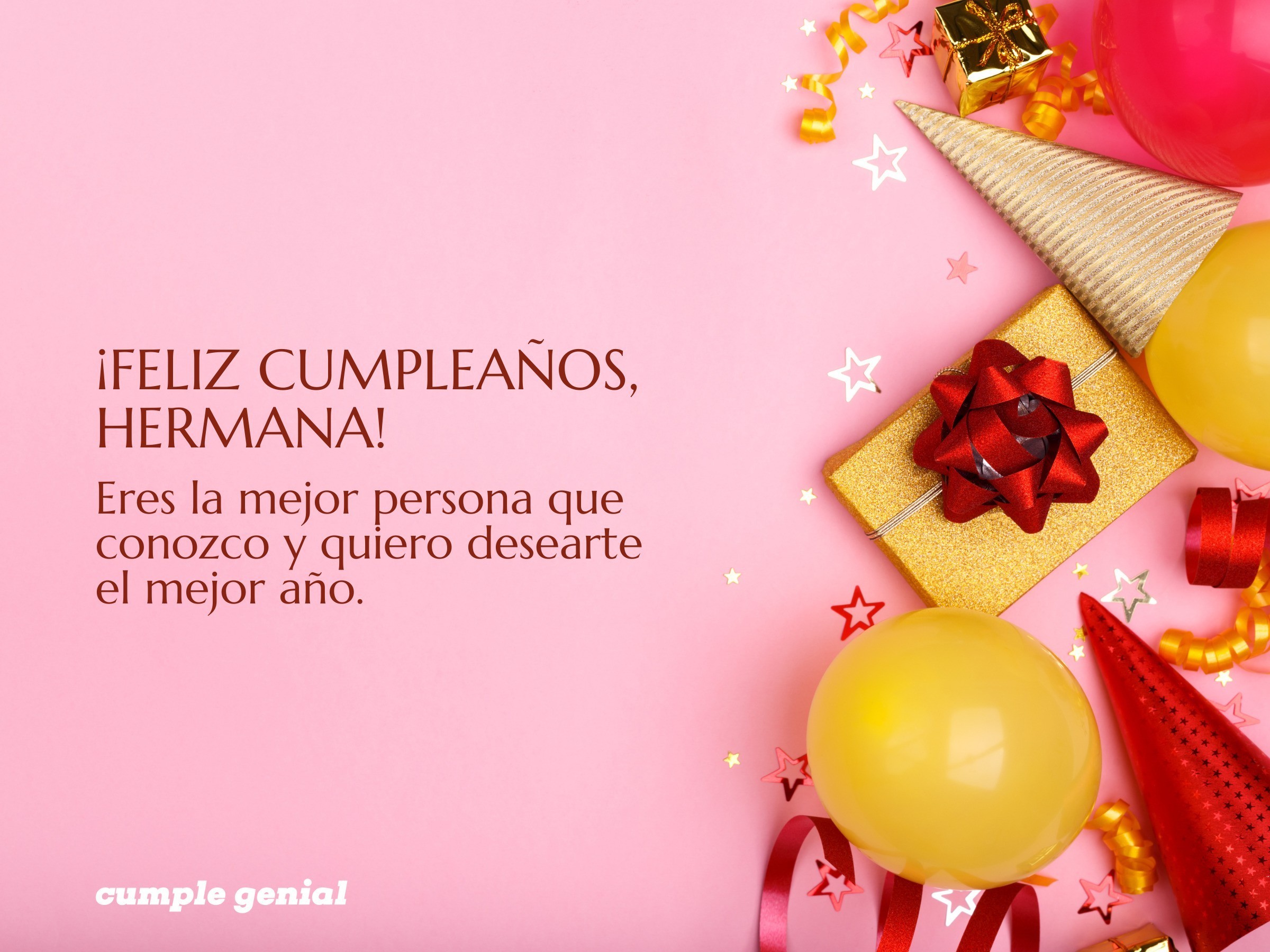 tarjeta de cumple para mi hermana