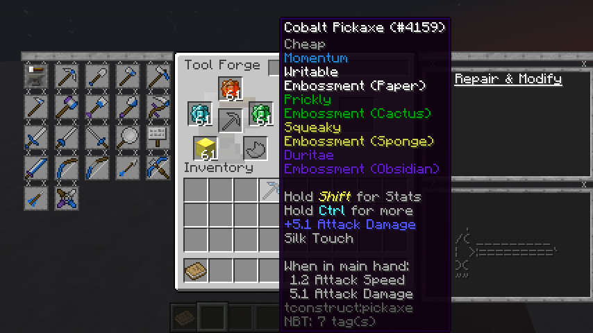 minecraft tinkers construct tool modifiers