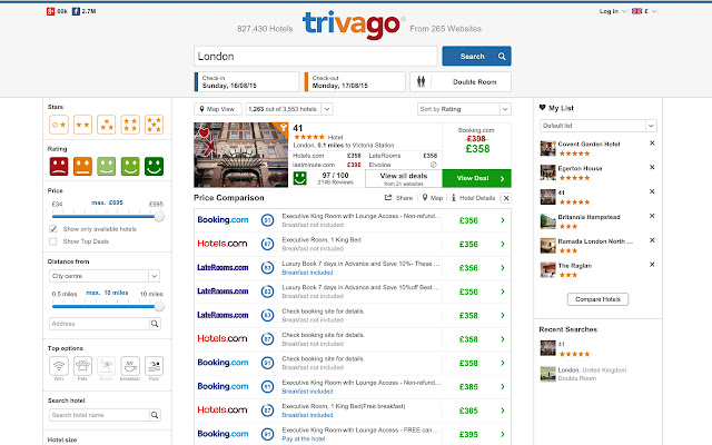 trivago hotel booking