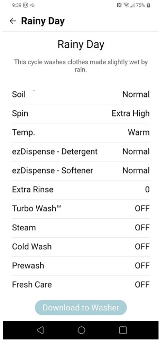 download cycle in washing machine