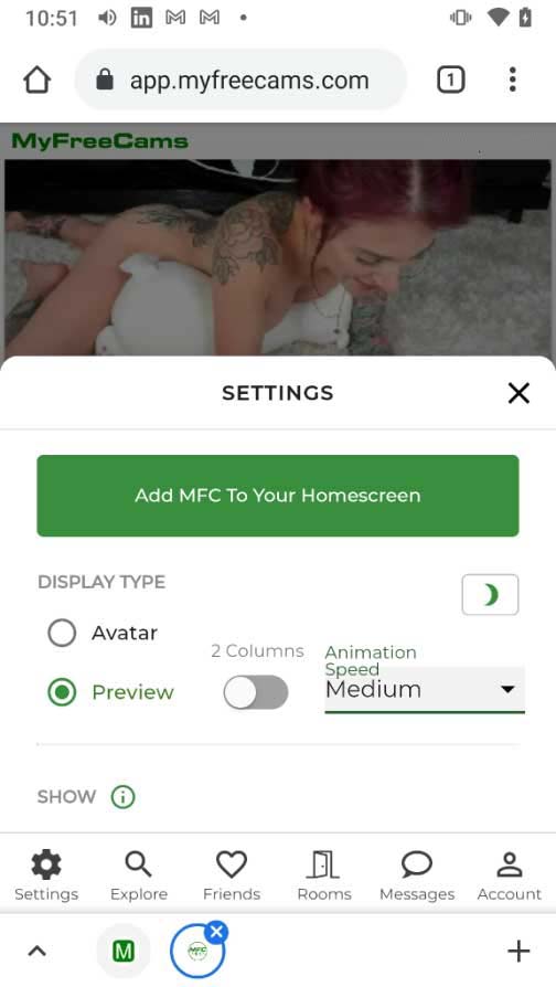 myfreecams mobile