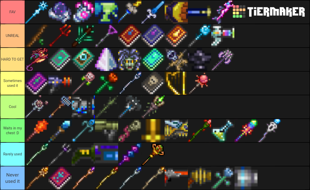 terraria magic weapons