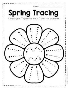 spring tracing worksheets