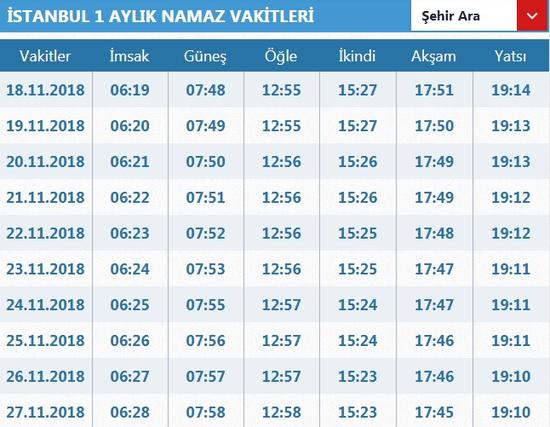 istanbul yatsı ezanı