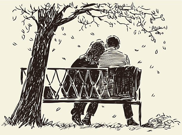 couple sitting together drawing