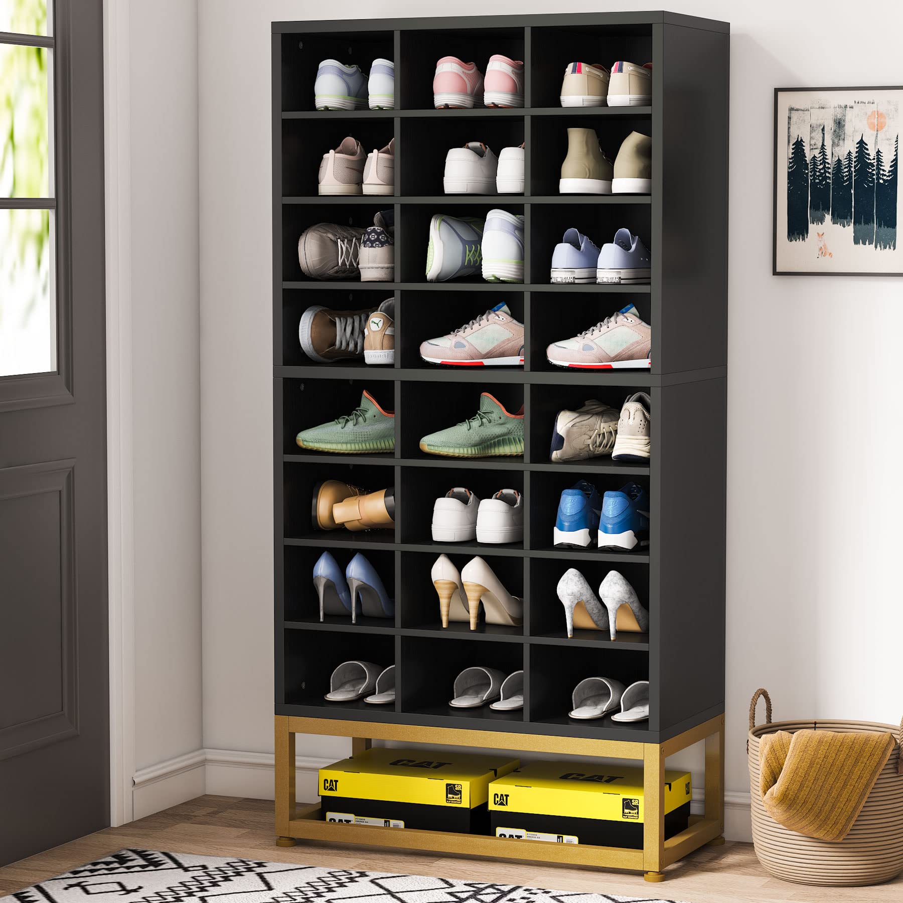 black shoe cubby