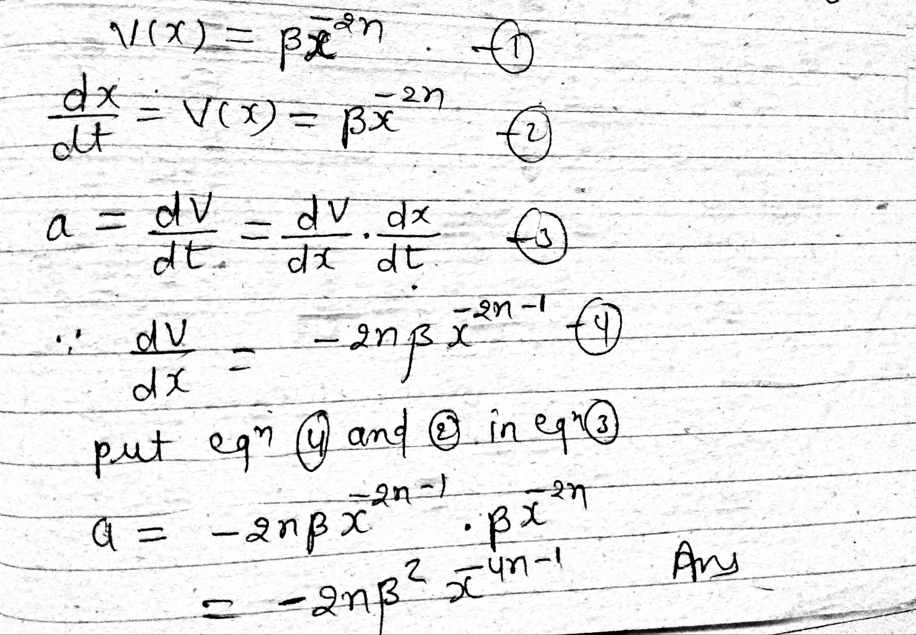 a particle of unit mass undergoes one dimensional