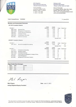 ucd unofficial transcript