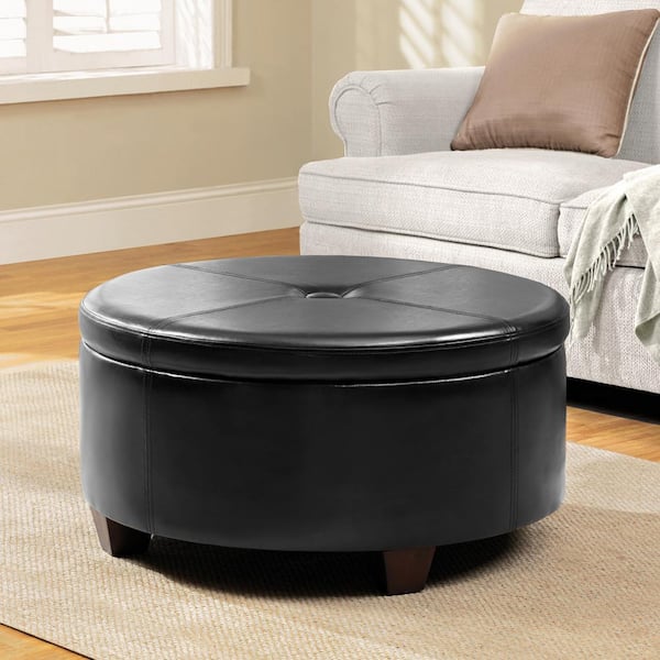 large round storage ottoman