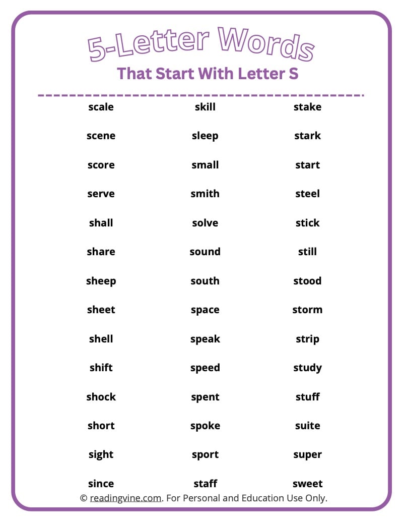 5 letter words starting with sur