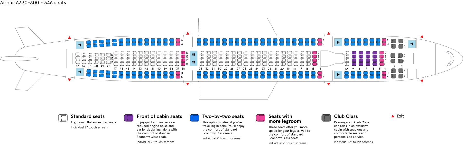 a330 300 seat plan