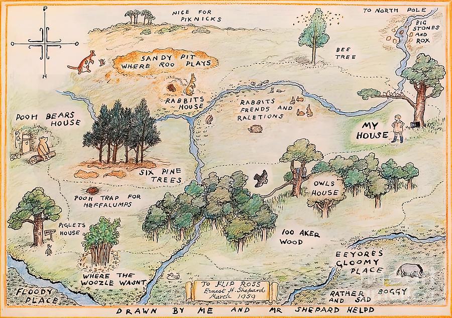 map of 100 acre wood