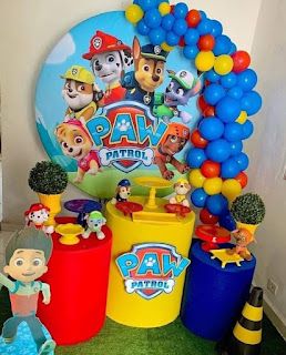 adornos de paw patrol para cumpleaños