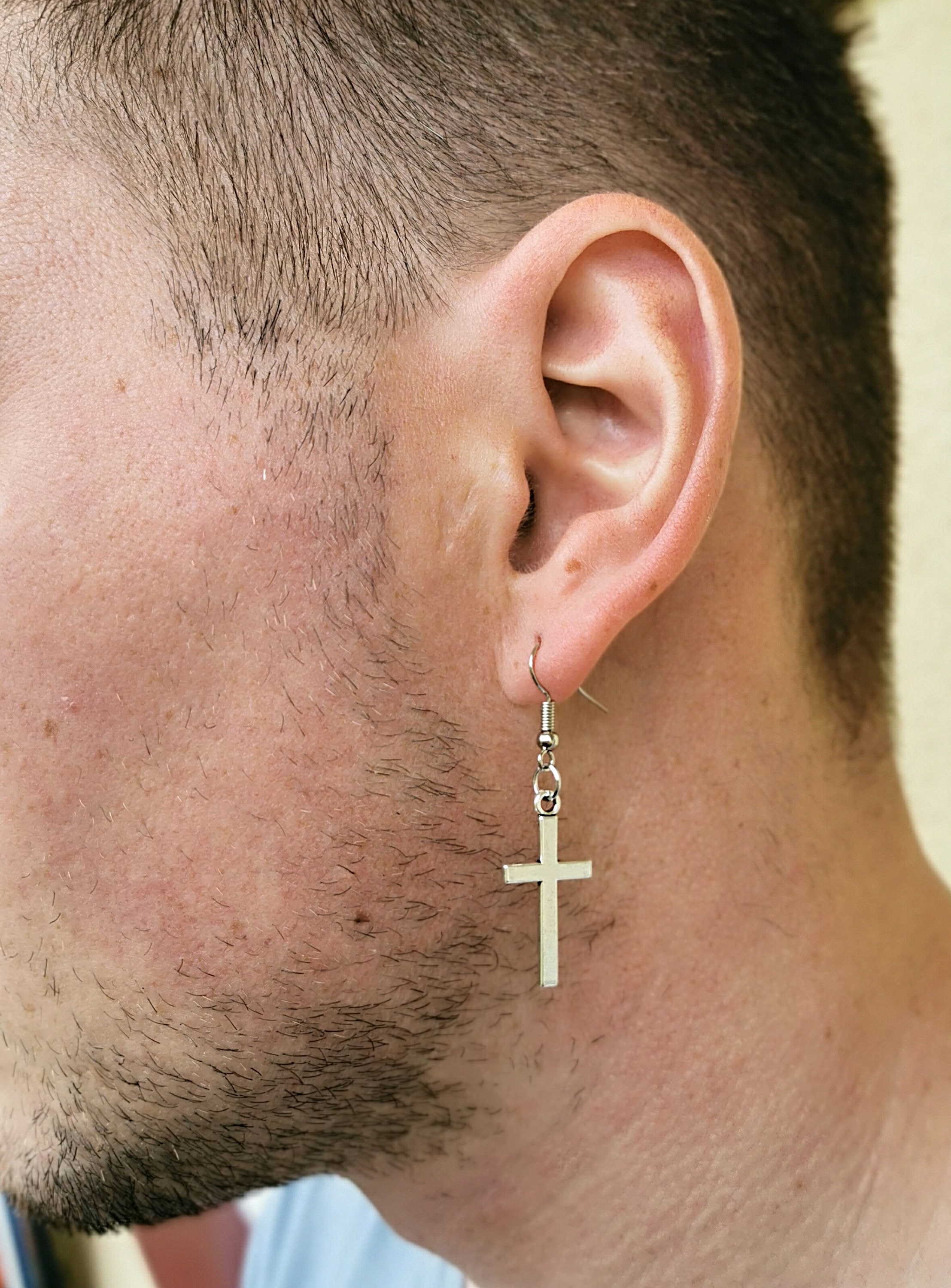 cross earrings for guys