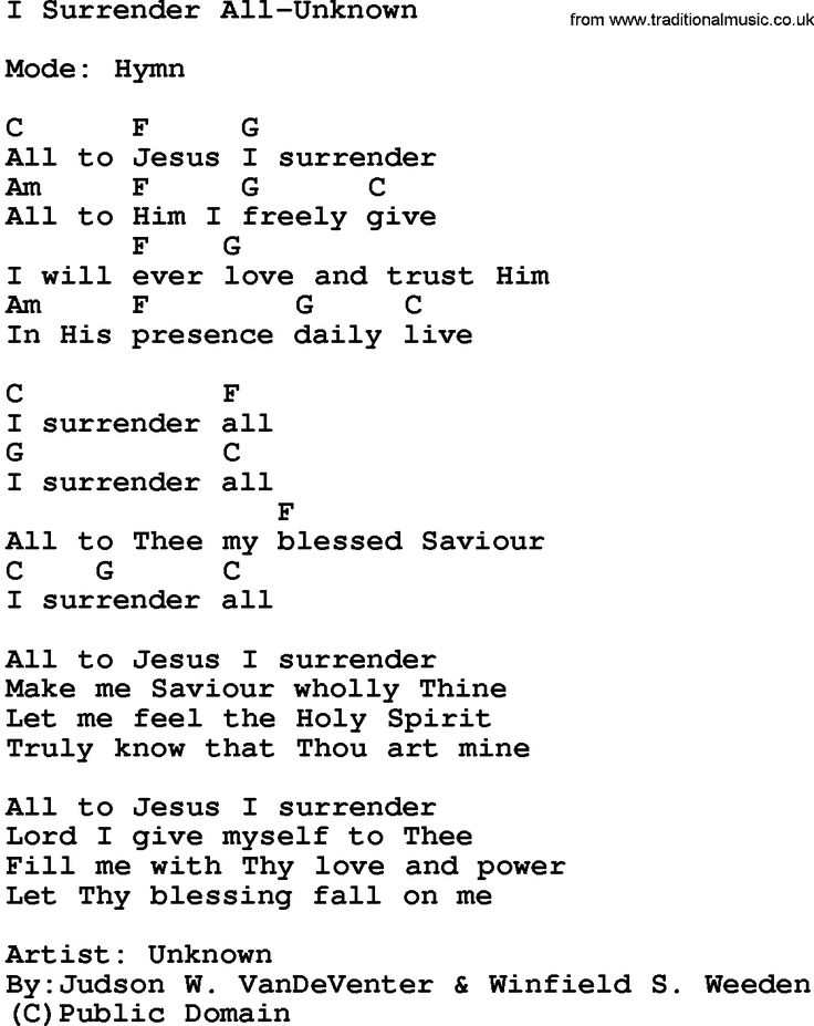 gospel song lyrics with guitar chords