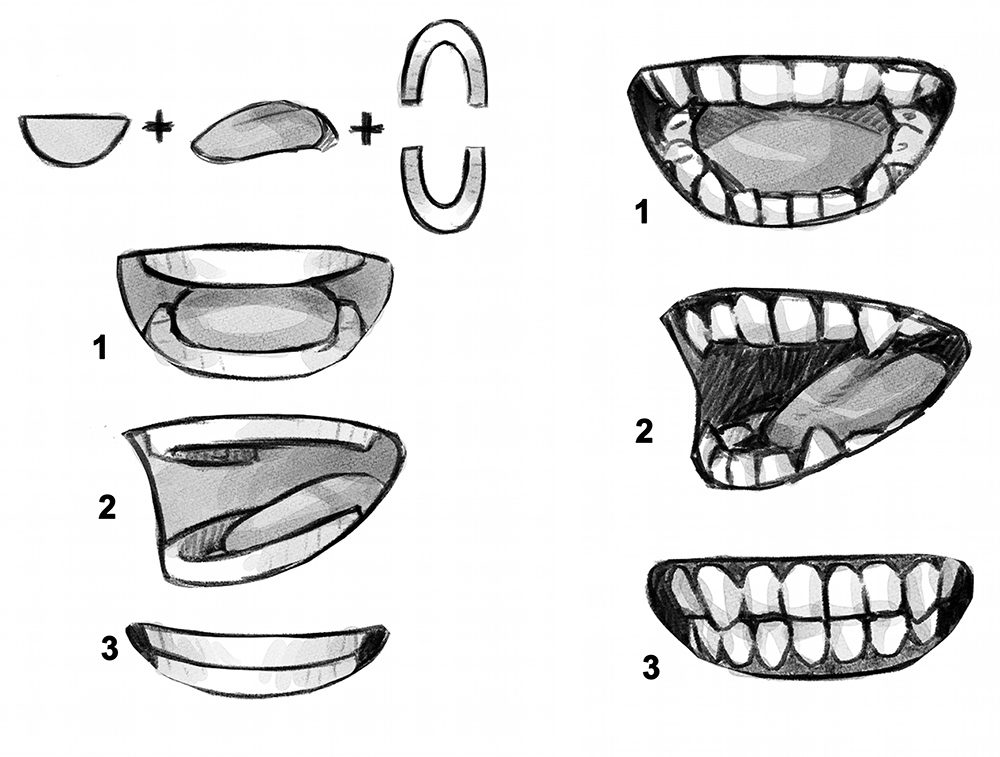 how to draw a mouth