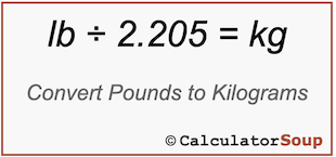 formula to convert pounds to kilograms