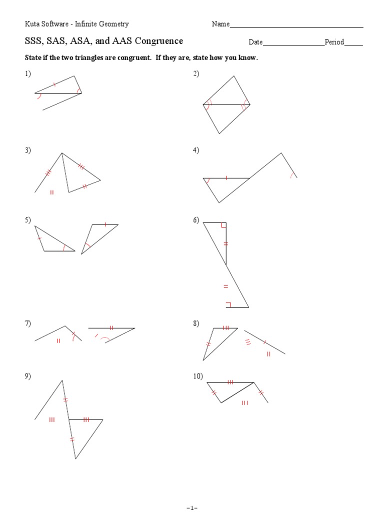 sss sas asa and aas congruence kuta software
