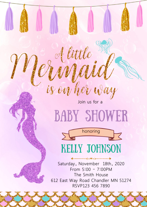 invitaciones para baby shower de sirena