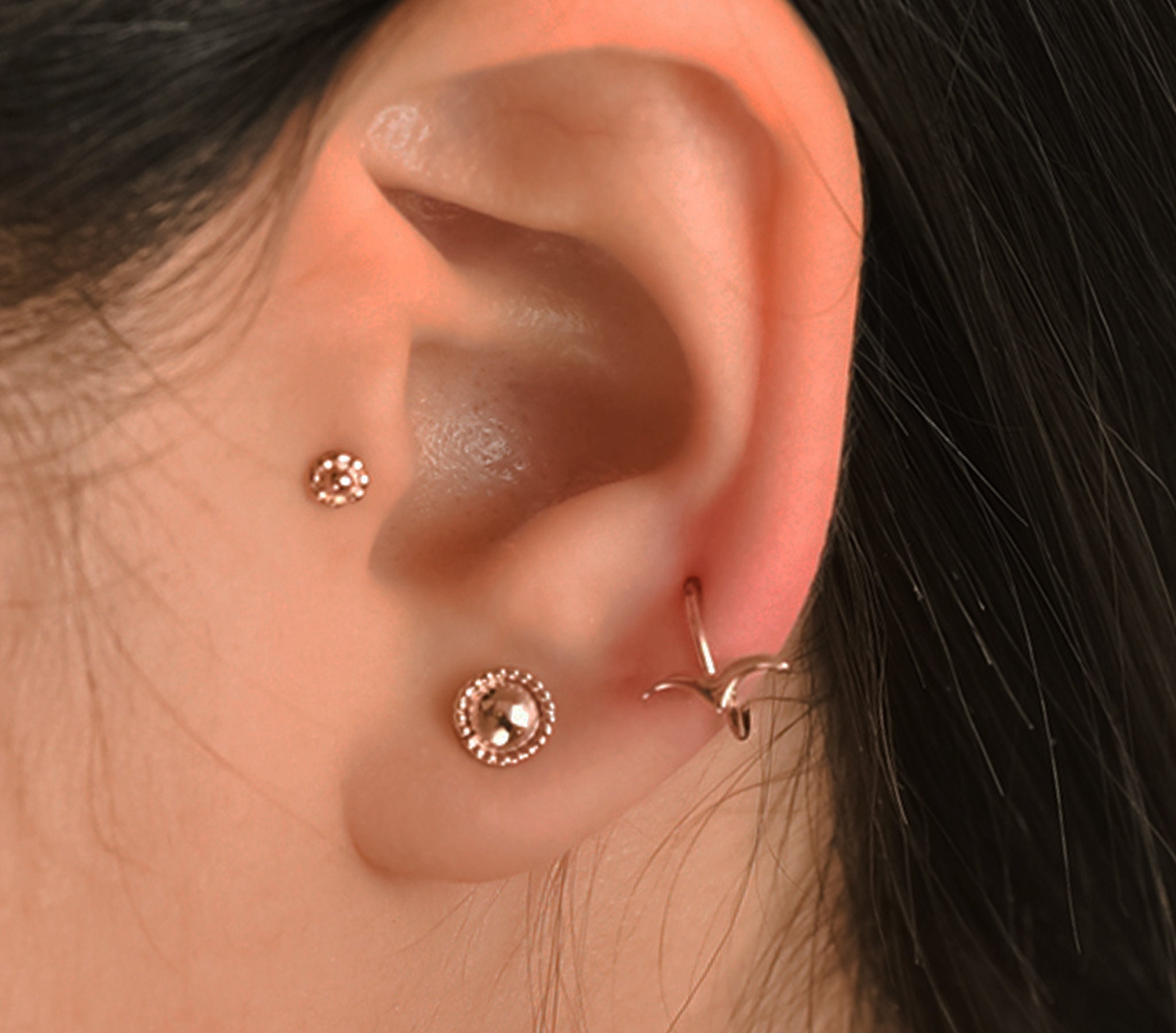 gold tragus jewelry