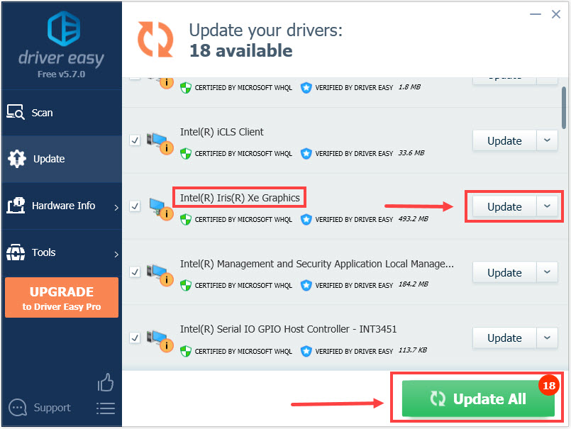 intel iris xe graphics drivers