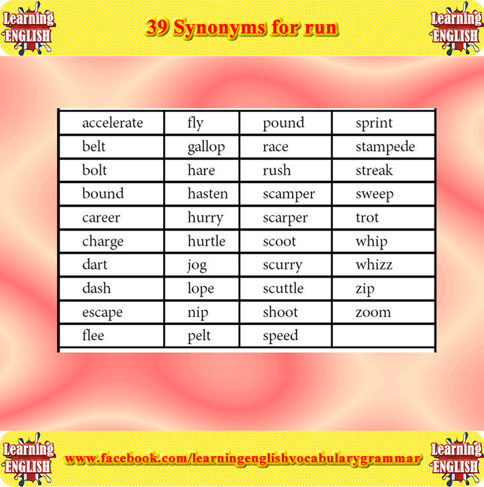 synonym of run